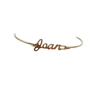 Joan Name Bangle Bracelet Gold Tone Vintage